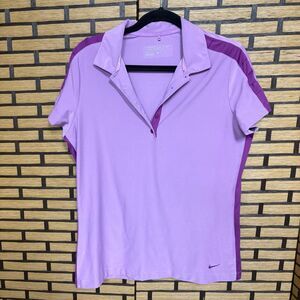 Nike‎ Golf Purple Dri Fit Polo Size Large